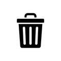 Trash Can Bin Solid Icon Black Royalty Free Stock Photo