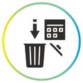 trash can and calendar icon, the expiration time has expired, date to dispose of the spoiled product