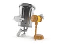 Trash can character with gavel Royalty Free Stock Photo