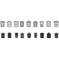 Trash can ector icon set. garbage illustration sign collection. rubbish symbol. trash logo.