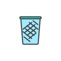 Trash can filled outline icon Royalty Free Stock Photo