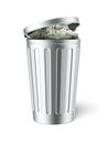 Trash can full of dollar bills Royalty Free Stock Photo