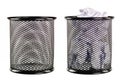 Trash can full of paper Royalty Free Stock Photo