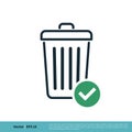 Trash Can / Garbage Bucket Icon Vector Logo Template Illustration Design. Vector EPS 10 Royalty Free Stock Photo