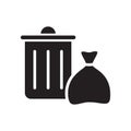Trash Can glyph vector icon isolated Royalty Free Stock Photo