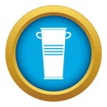 Trash can with handles icon blue vector isolated