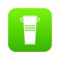 Trash can with handles icon digital green