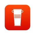 Trash can with handles icon digital red