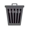 Trash can icon. Flat vector illustration of Garbage bin isolated on white background. Recycling and trash sorting concept. Design Royalty Free Stock Photo