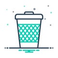 Mix icon for Trash Can, garbage and waste Royalty Free Stock Photo