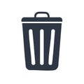 Trash can icon illustration solid design black color isolated Royalty Free Stock Photo