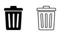 Trash Can Icon Set in Solid and Outline Style for Waste and Recycling Concepts Royalty Free Stock Photo
