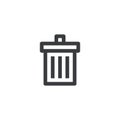 Trash can icon. Vector outline icon. Delete symbol. Garbage sign. Element for design mobile app or website