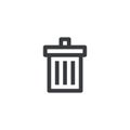 Trash can icon. Vector outline icon. Delete symbol. Garbage sign. Element for design mobile app or website Royalty Free Stock Photo