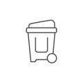 Trash can line outline icon