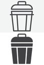 Trash can line and solid different style vector icon set Royalty Free Stock Photo