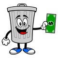 Trash Can Mascot with a Dollar