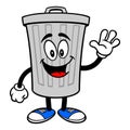 Trash Can Mascot Waving Royalty Free Stock Photo