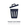 trash can open icon on white background. Simple element illustration from Tools and utensils concept