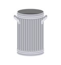 Trash can open isolated. Wheelie bin on white background. Dumpster iron.