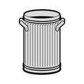 Trash can open isolated. Wheelie bin on white background.