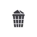 Trash can with paper vector icon Royalty Free Stock Photo
