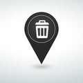 trash can pin Map pin icon test tube pin Map pin icon on a white background