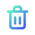 Trash can pixel perfect gradient linear ui icon Royalty Free Stock Photo