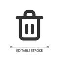 Trash can pixel perfect linear ui icon Royalty Free Stock Photo