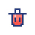 Trash can pixelated RGB color ui icon Royalty Free Stock Photo