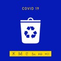 Trash can, recycle bin icon. Graphic elements for your design Royalty Free Stock Photo