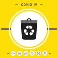 Trash can, recycle bin icon. Graphic elements for your design Royalty Free Stock Photo