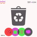 Trash can, recycle bin icon Royalty Free Stock Photo