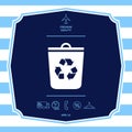 Trash can, recycle bin icon. Graphic elements for your design Royalty Free Stock Photo