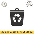 Trash can, recycle bin icon Royalty Free Stock Photo