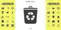 Trash can, recycle bin icon Royalty Free Stock Photo