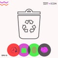 Trash can, recycle bin symbol icon Royalty Free Stock Photo