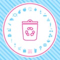 Trash can, recycle bin symbol icon Royalty Free Stock Photo