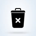 Trash Can, Rubbish Bin. Simple vector modern icon design illustration Royalty Free Stock Photo