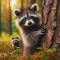 Trash Can Tactician - Raccoon\'s Resourceful Quest in the Urban Jungle Royalty Free Stock Photo