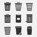 Trash can vector icon set Royalty Free Stock Photo