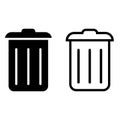 Trash can vector icon set. garbage illustration sign collection. basket symbol or logo.