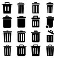 Trash can vector icon set. garbage illustration sign collection. basket symbol or logo.