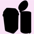 Trash can vector silhouette