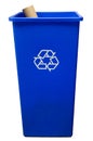 Trash can on white background with a roll of paper Royalty Free Stock Photo