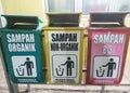 Trash cans separated by classification at a clinic, Garut July 14, 2023