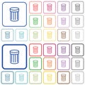 Trash color outlined flat icons Royalty Free Stock Photo