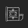Trash compactor chalk white icon on black background