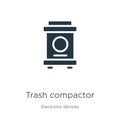 Trash compactor icon vector. Trendy flat trash compactor icon from electronic devices collection isolated on white background. Royalty Free Stock Photo