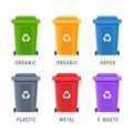 Trash container bin icon. Garbage can metal recycle basket box for trash waste symbol